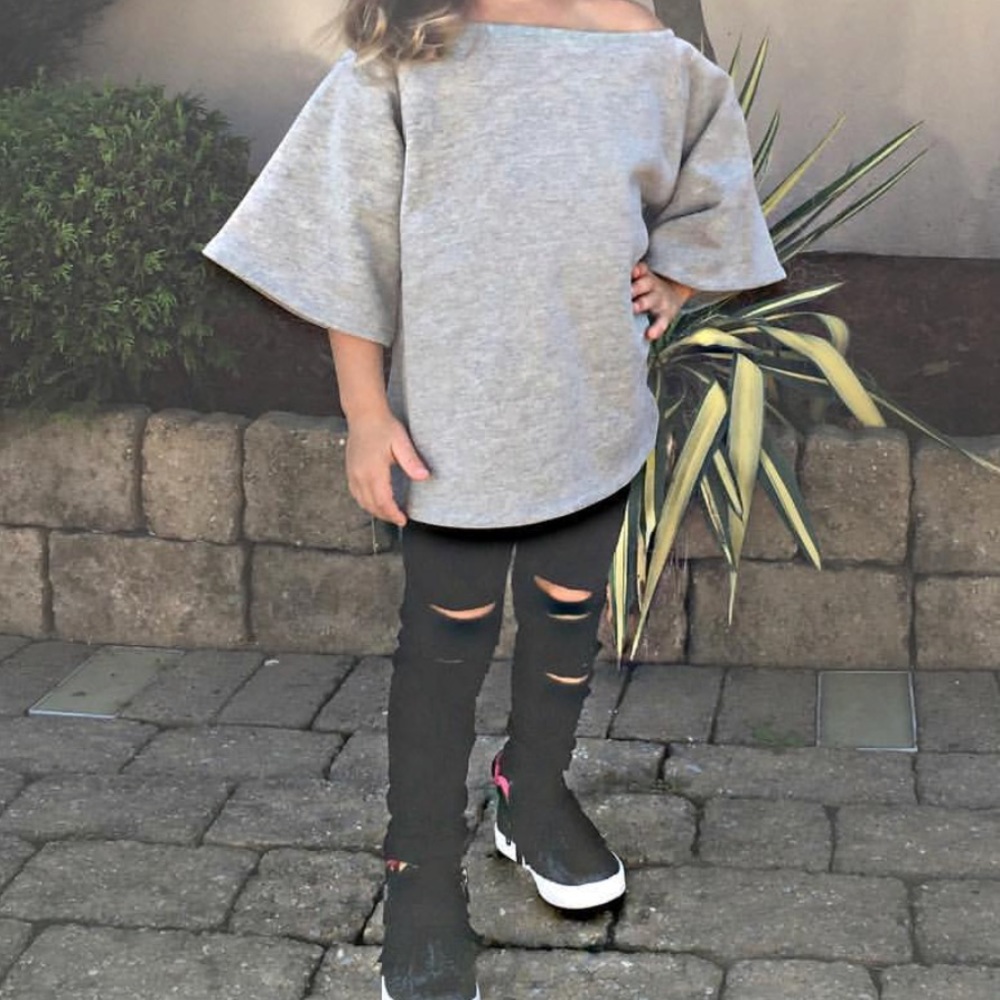 Off the shoulder little girls sweatshirt